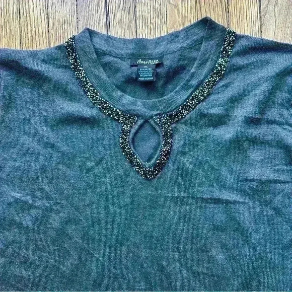 Amo Rosa newYork long sleeve gray top Sz xl - Picture 7 of 8